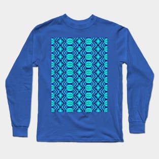 Colliding Blue and Green Stripes Long Sleeve T-Shirt